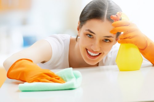 Local cleaners working in a flat in Haringey after a busy period