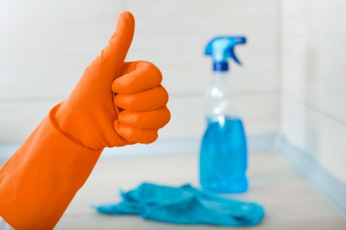 Commercial cleaning team working in a Haringey office environment